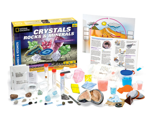 Experimento de Cristales con rocas y minerales