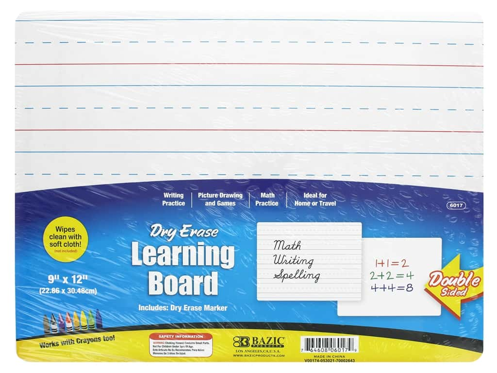 Bazic Dry Eraser Learning Board